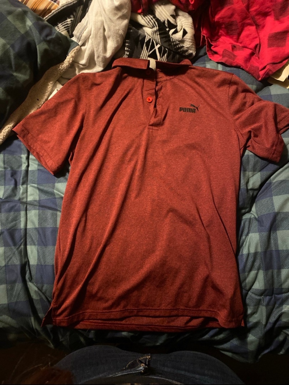 Puma Men’s Maroon Heather Polo Shirt